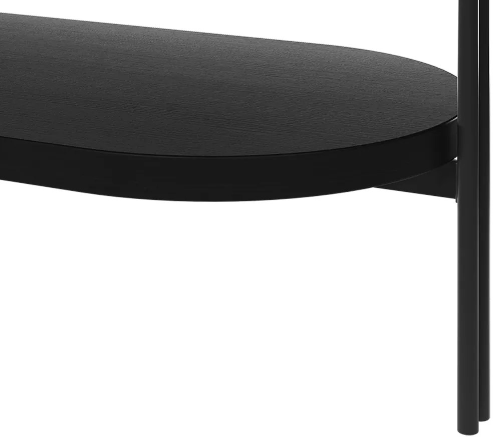Buffet Aparador Isi Preto TX e Couro Preto 139x79 cm L04 - D'Rossi