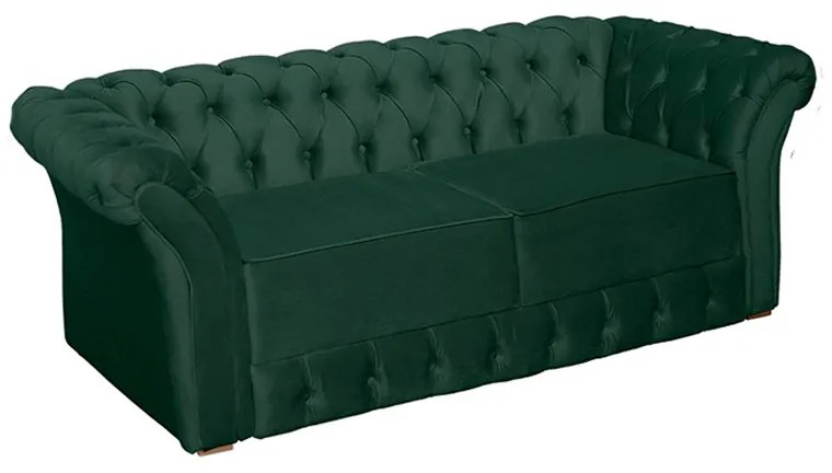Namoradeira Sofá 2 Lugares Chesterfield Capitonê 186cm Veludo Verde - Sheep Estofados - Verde