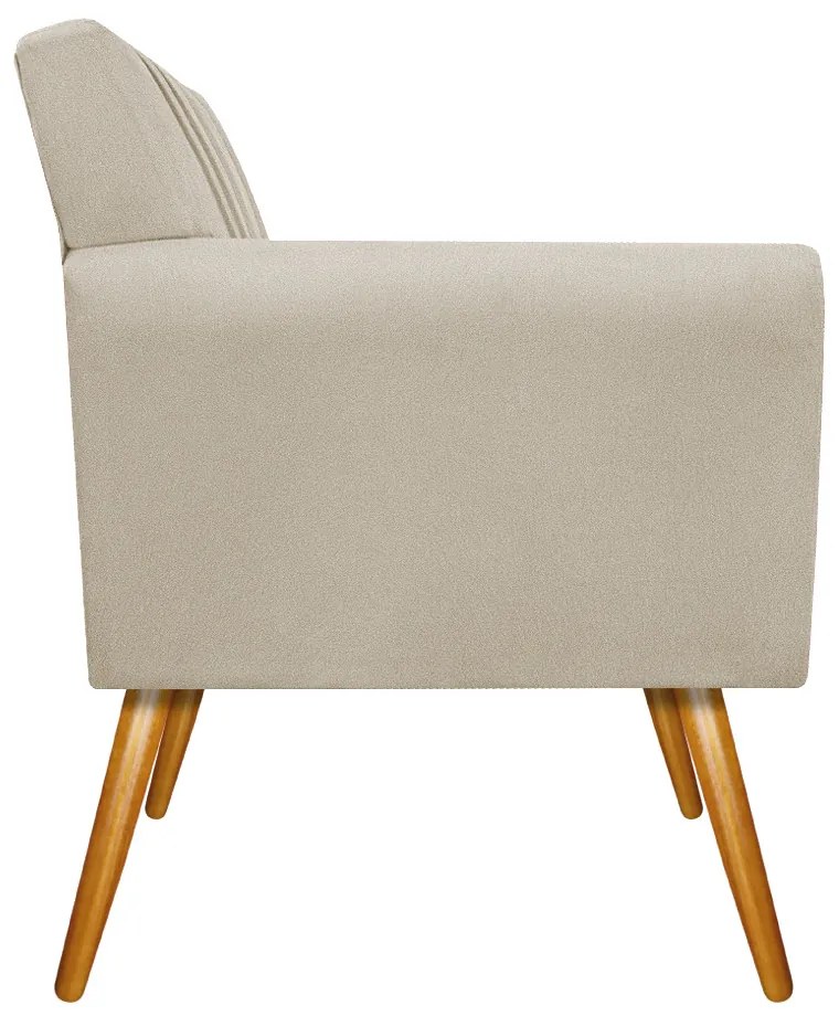 kit 02 Poltronas Laura Palito Mel Suede Bege - ADJ Decor