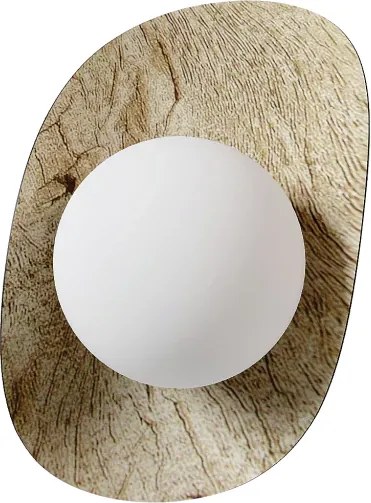 Arandela Calandra 14X12X21Cm Aluminio E Globo Ø10Cm Rosca 01Xg9 - Qimp... (PRETO / MADEIRADO)