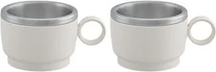 Kit 2 Xícaras para Café Tramontina em Aço Inox Branco 80 ml
