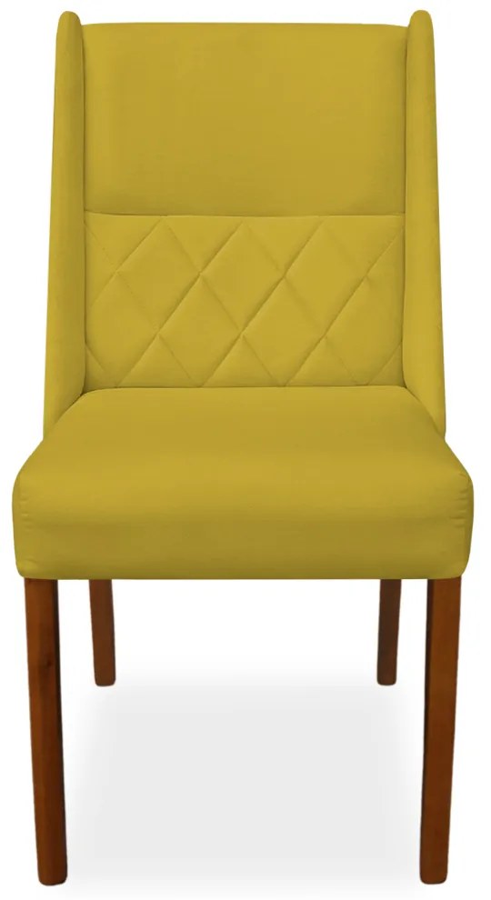 Kit 2 Cadeiras de Jantar Lecce Veludo Amarelo