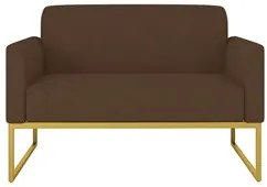 Poltrona Namoradeira 2 Lugares Base Industrial Dourada Maressa S06 Sue
