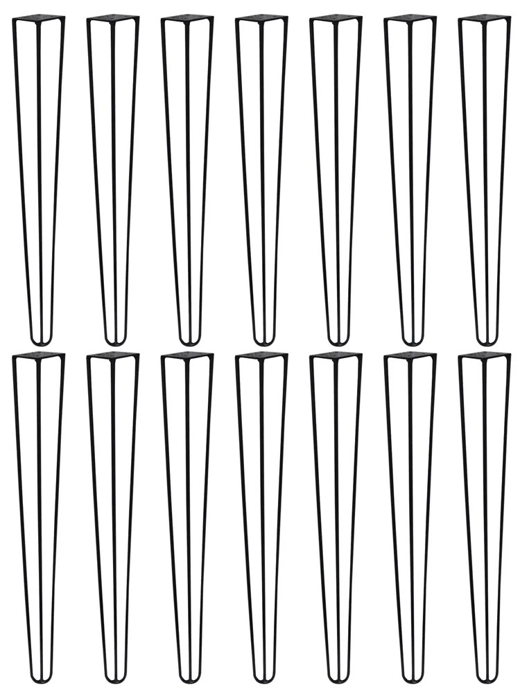 Kit 14 Pés de Metal 60 CM Hairpin Legs Mesa de Canto Aparador Preto G41