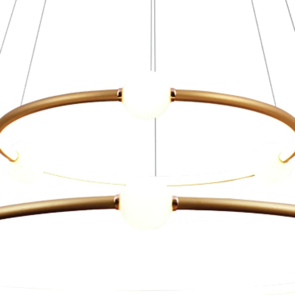 Pendente Nébula Ø87Cm / Ø64Cm Led 80W 3000K Bivolt / Anel Duplo | Bell...