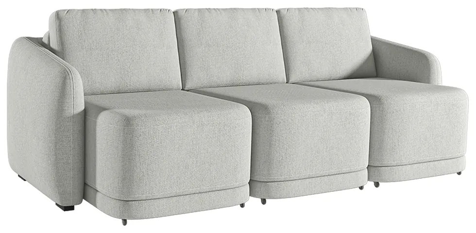 Sofá Cama Modulado Retrátil e Reclinável Decorativo Varsóvia 306cm Linho Cinza G33 - Gran Belo