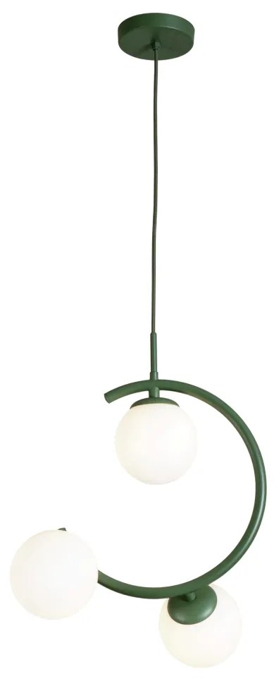 Pendente Astral 42,5X30X23Cm 3Xg9 Globo Ø12Cm - Usina 16941/3 (BT - Branco Texturizado, FOSCO)