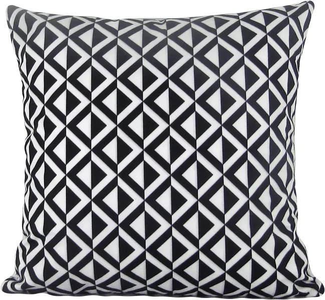 3 Capas para Almofadas Soft Veludo Geométrico Preto 43x43cm