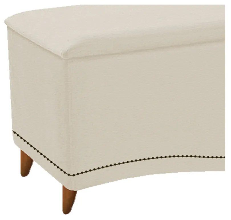 Calçadeira Estofada Yasmim 195 cm King Size Corano Bege - ADJ Decor