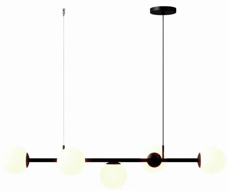 Pendente Jabuticaba Linear Small Retângular 26X20X98Cm Alumínio E Glob... (CINZA, FOSCO)