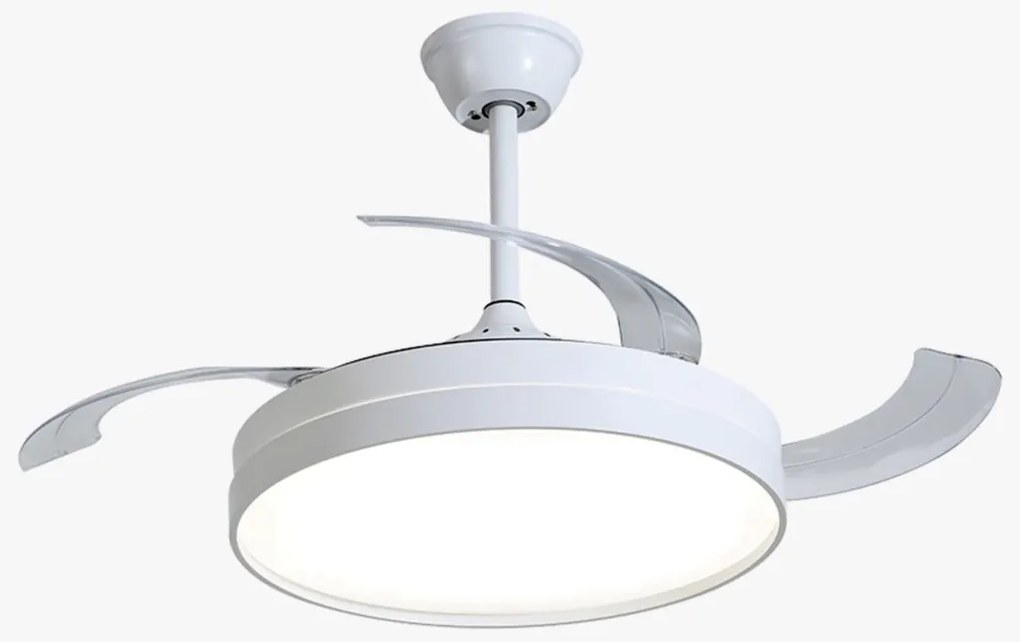 Ventilador De Teto Air Basic Branco Pás Retrátil Led 30W Multicolor Bi...