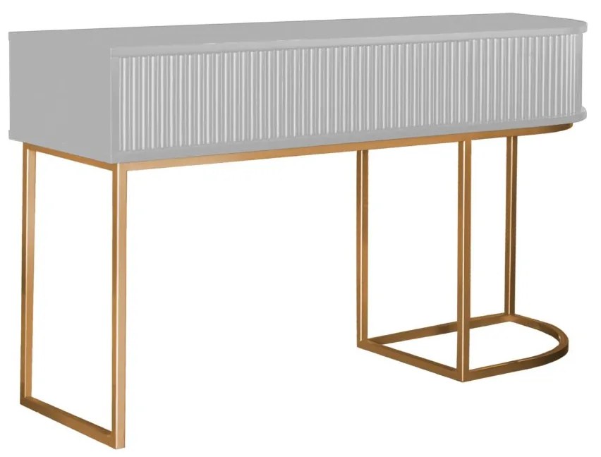 Aparador Miami 1 Gaveta L140CM - Branco c/ Detalhes Dourado Soleil