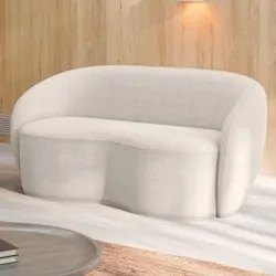 Sofá 3 Lugares Living Orgânico Sala de Estar 180cm Garbin Z08 Boucle B