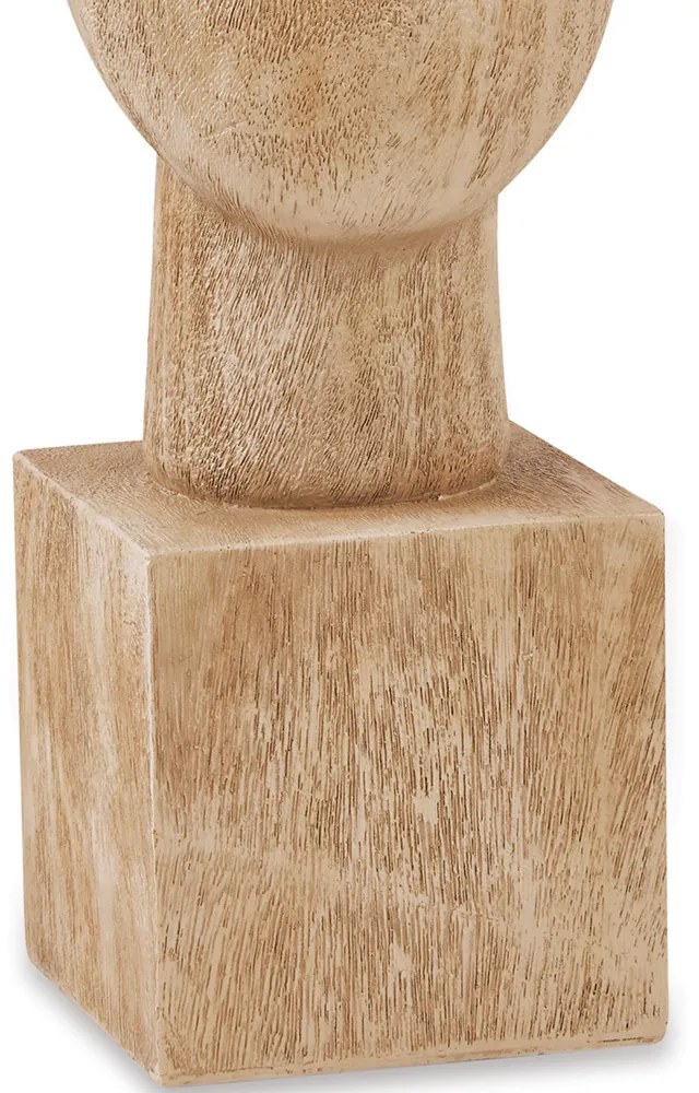 Escultura Decorativa "Face" Em Poliresina Madeira 32x11,5 Cm - D'Rossi
