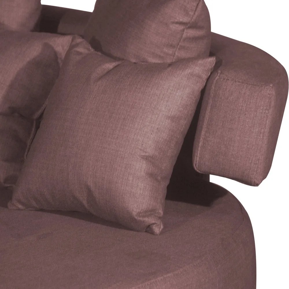 Sofá Chaise Eva Redondo 02 Lugares Suede Crepe