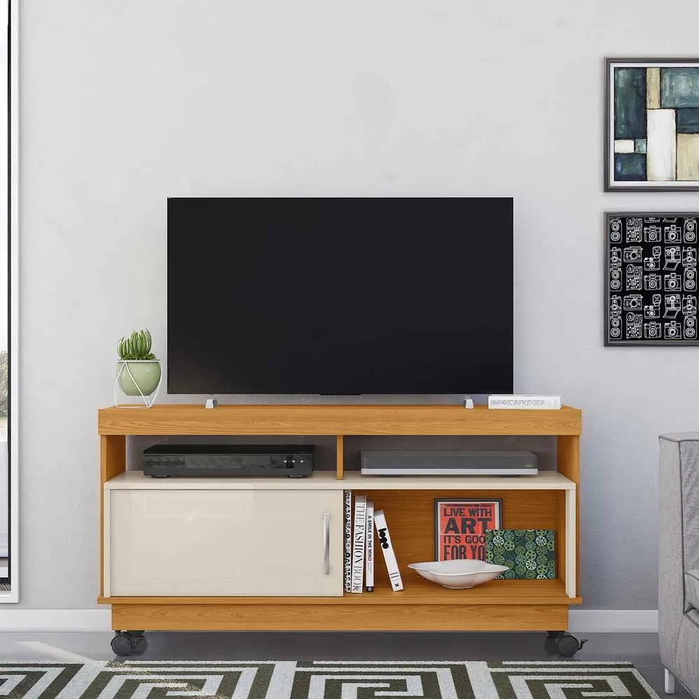 Rack Decorativo Merlim 2 Nichos até 50 Cinamomo/OffWhite G97 - Gran Belo