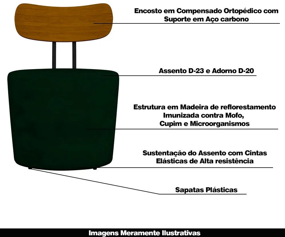 Poltrona Decorativa Addams Veludo Verde G45 - Gran Belo