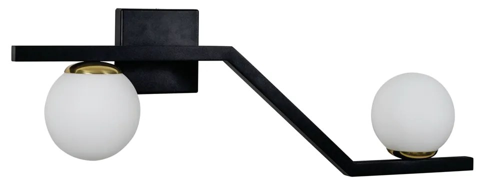 Arandela Zig 57X22X15Cm 2Xg9 / Globo Ø12Cm | Usina 16833/2 (TT-M Titânio Metálico, FOSCO)