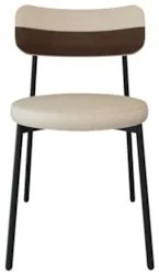 Cadeira de Jantar Estofada Kit 2 Nyka M25 Linho Areia/Marrom - Mpozena