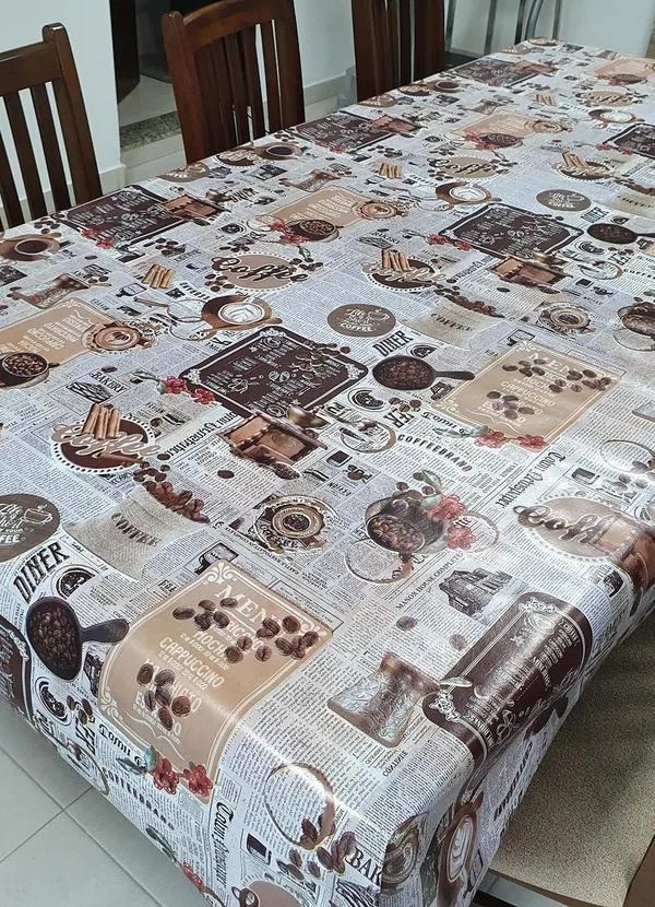 Toalha de Mesa Térmica Coffee 140x210 Cm