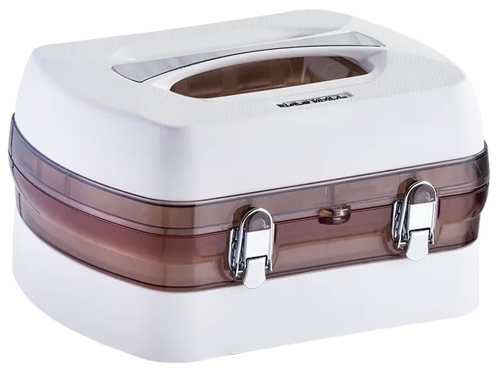 Maleta P/ 34 Esmaltes Profissional C/ Porta Acetona Branca - Dompel