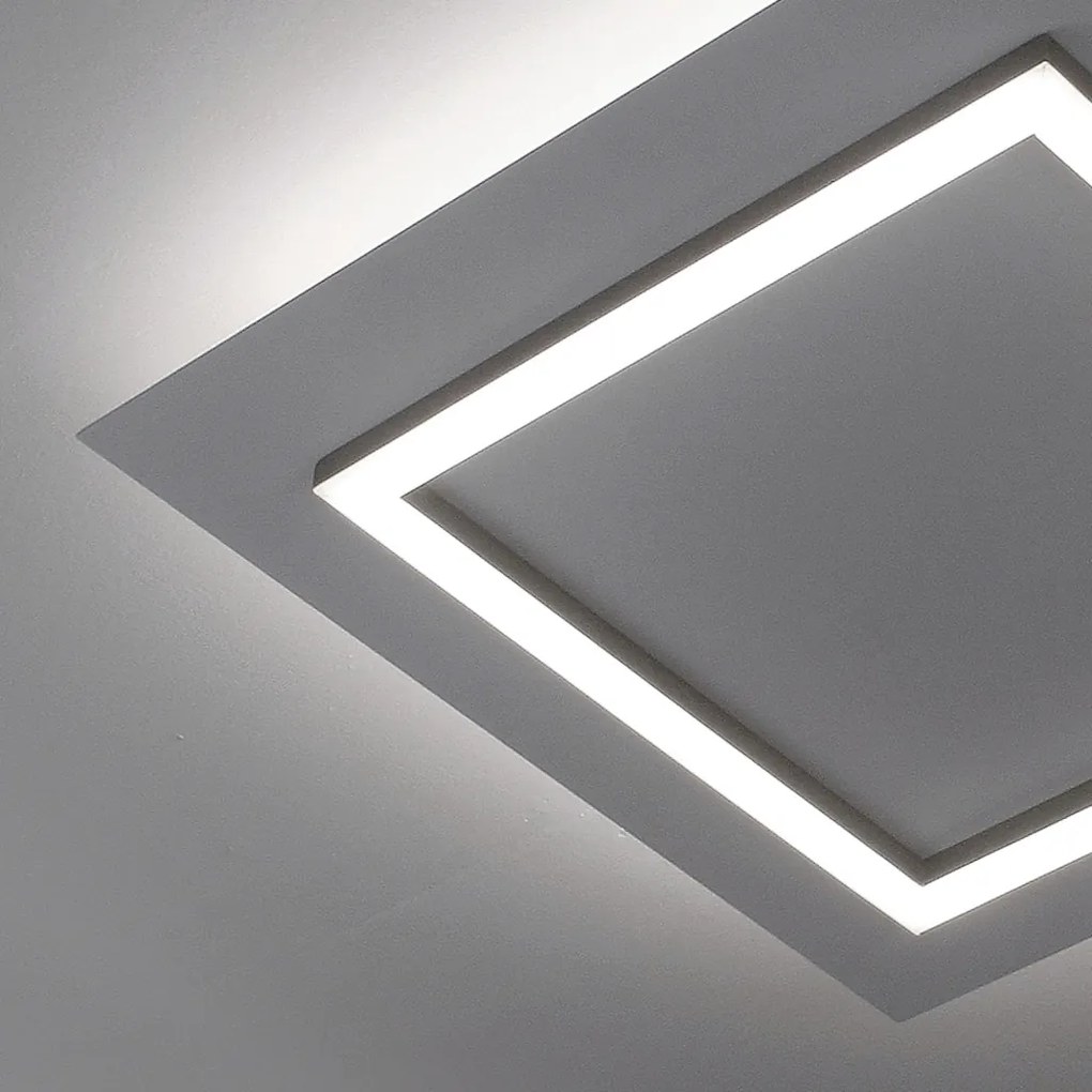 Plafon Sharp Quadrado 38X38X4,5Cm Led 56W Bivolt - Usina 19690/38 (BT - Branco Texturizado, 3000k)