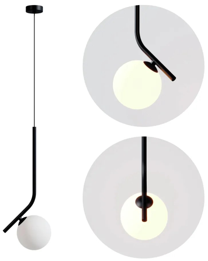 Pendente Angular Globo Ø12Cm C/ Rosca Alumínio 1Xg9 - Qimporta Pd2357 (COBRE, FOSCO)