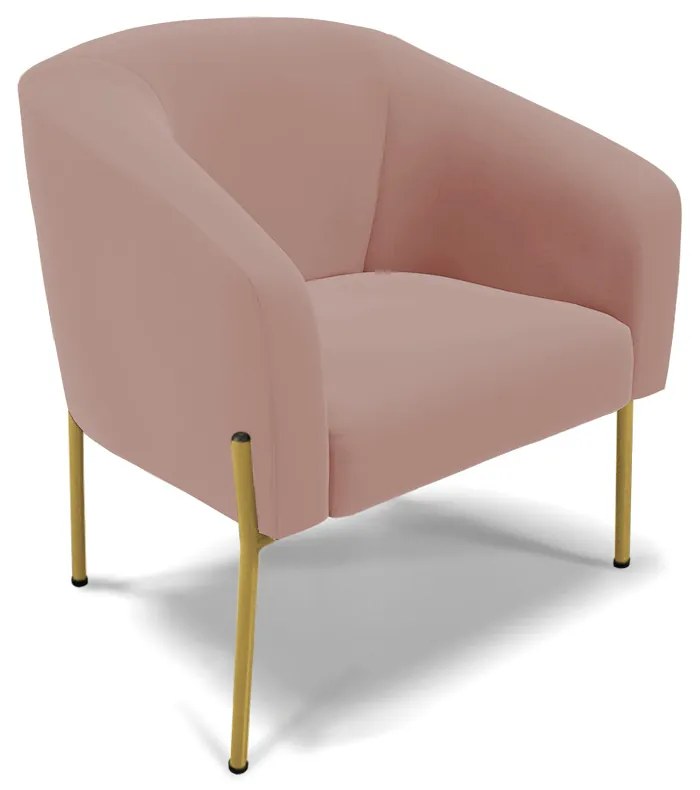 Sofá Namoradeira e Poltrona Pé de Ferro Dourado Stella Veludo D03 - D'Rossi - Rose