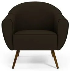 Poltrona Decorativa Nina Corano C-34 com Pés Palito Castanho - Domi