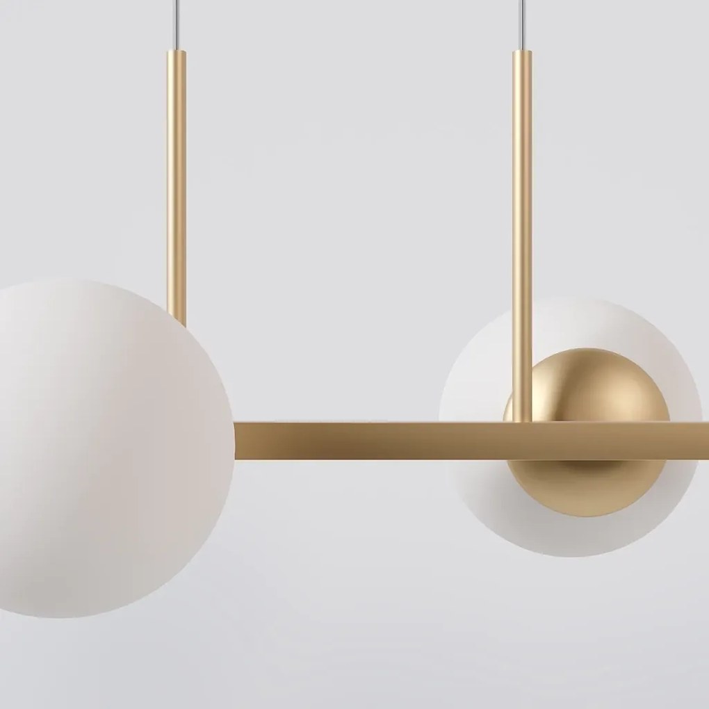 Pendente Six Retângular 124X25,5X27Cm Alumínio E Globo Ø12Cm Fosco 6Xg... (PRETO, FOSCO)