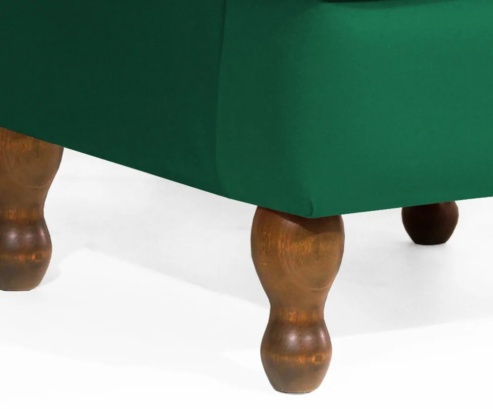 Poltrona da Vovó Lucy Decorativa Luxo Suede Verde Bandeira