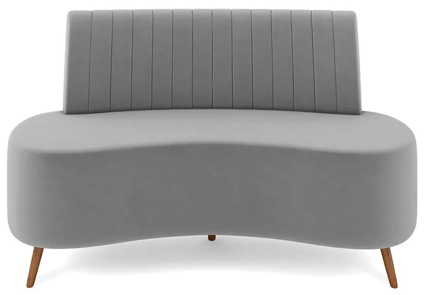 Sofá 2 Lugares Living 160cm Pé Palito Maraú Veludo K01 - D'Rossi - Cinza