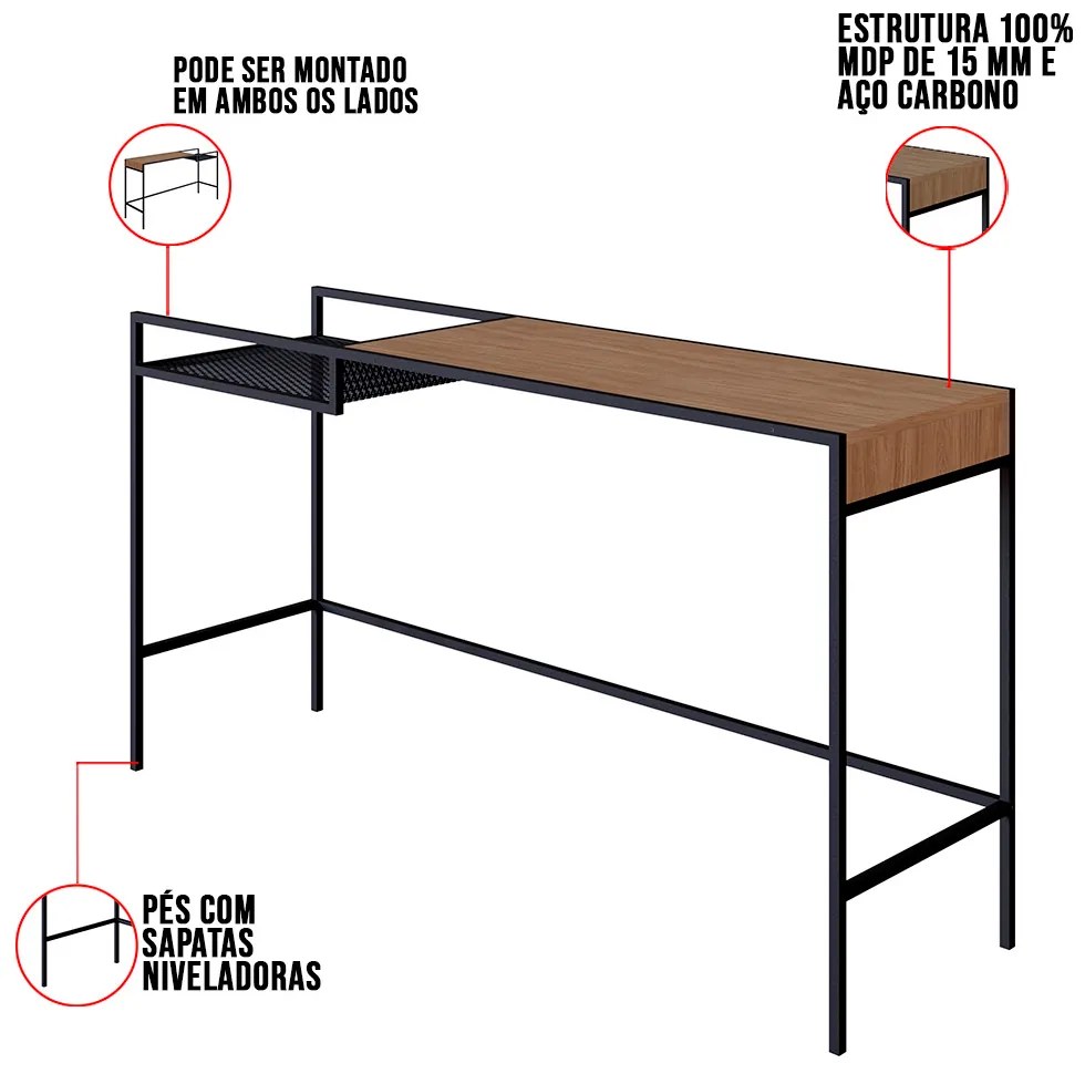 Aparador New 140 cm Hanover e Preto A05 - D'Rossi