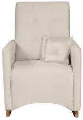 Poltrona Amamentação Base Madeira Balanço Lola Veludo Off F03 - Mpozen