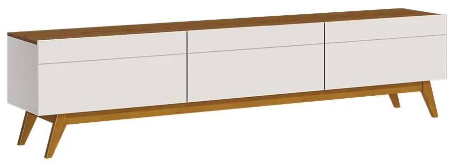 Rack Bancada 3 Gavetas 180cm Amy Off White/Freijó G29 - Gran Belo