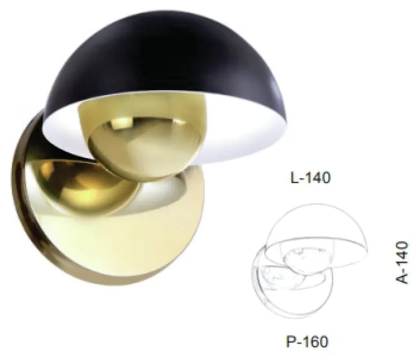 Arandela Cúpula Indireta 14X14X16Cm Led 5,5W 2700K Metal |Old Artisan... (COBRE FOSCO / COBRE BRILHO, 220V)