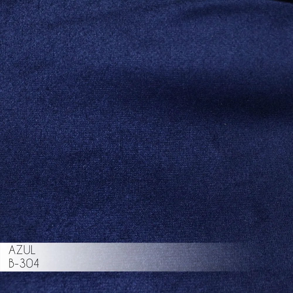 Sofá 3 Lugares Sala de Estar Eros 210 cm Veludo Azul Bic Base Fixa G15 - Gran Belo