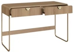 Escrivaninha Mesa com 2 Gavetas 125cm Mario Hanover/Dourado A10 - Mpoz
