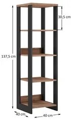 Estante Livreiro Torre Industrial Chess F04 Preto/Solanum - Mpozenato