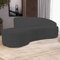 Sofá Living 4 Lugares 300cm Braço Direito Mozart D06 Sintético Cinza -