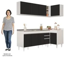 Armário de Cozinha Modulado de Canto Esquerdo 4 Peças CP51 com Pia Ino
