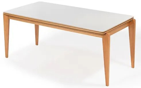 Mesa Retangular Rana Tampo Vidro Verniz Mel 160cm - 78499 Sun House
