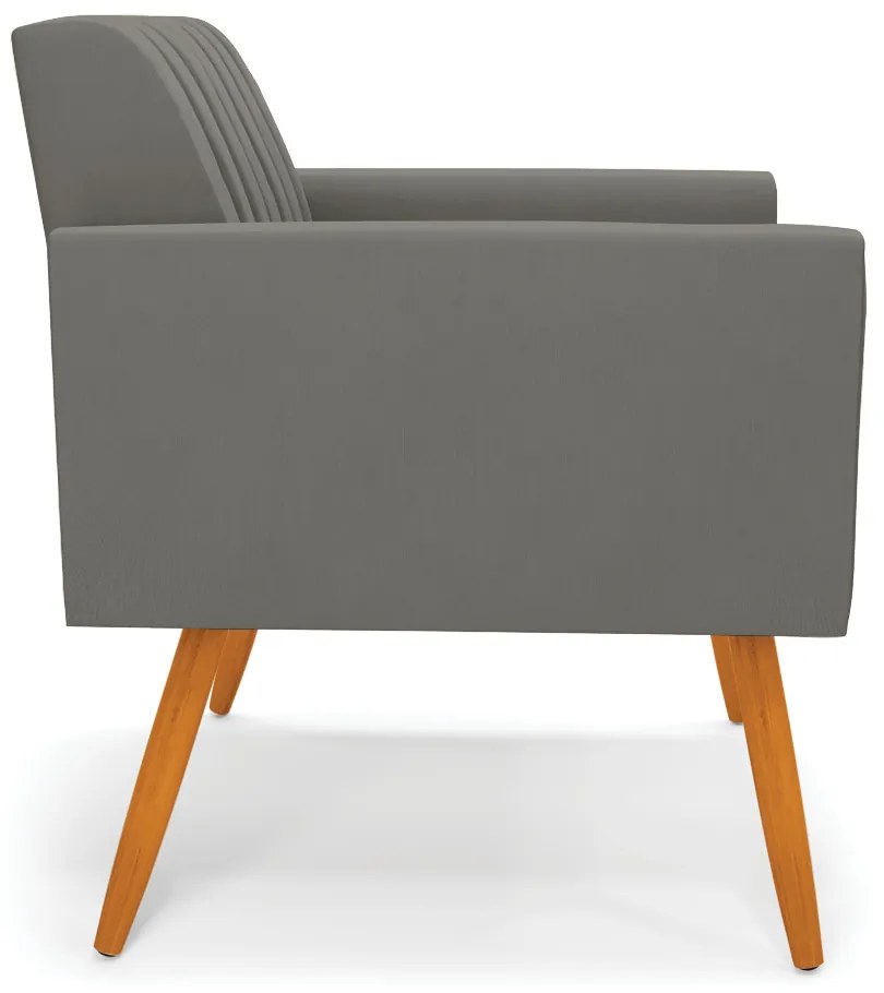 Poltrona Viena Gomada Suede Pés Palito Castanho D03 - D'Rossi - Grafite