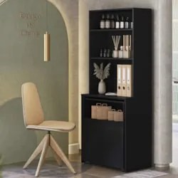 Estante Escrivaninha Com Mesa Bancada Retrátil Salt Preto Z06 - Mpozen