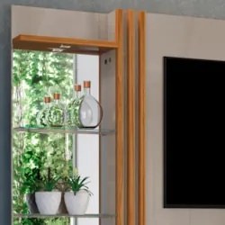 Estante Home Theater Para TV Até 60 Pol. Frizz Plus Fendi/Naturale - M