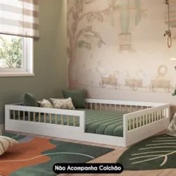 Cama Montessoriana Infantil 140cm Lumiar C06 Branco - Mpozenato
