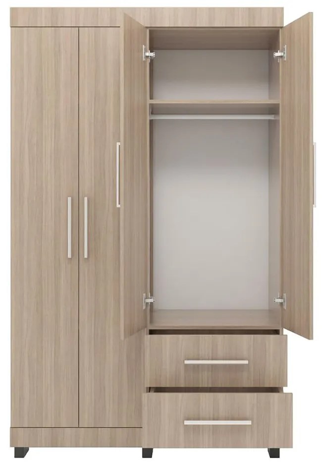 Roupeiro Guarda Roupa Alto 4 Portas 2 Gavetas Marrom Montana