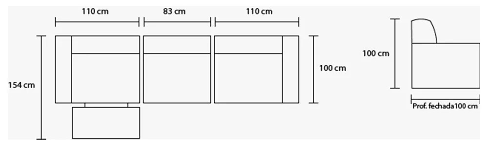 Sofá de Couro 3 lugares Elétrico 305 cm Zion M06 Cor Marrom 492 - ADJ DECOR