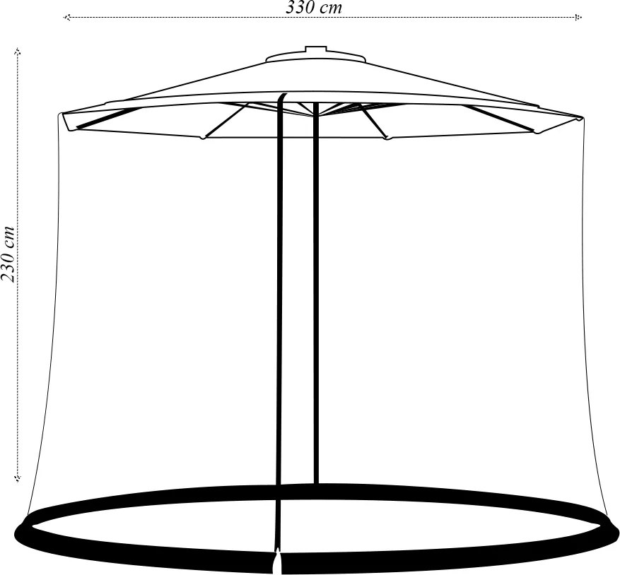 Ombrelone Externo Cobertura 330cm c/Mosquiteiro Estrutura em Aço c/Manivela Bege G31 - Importway