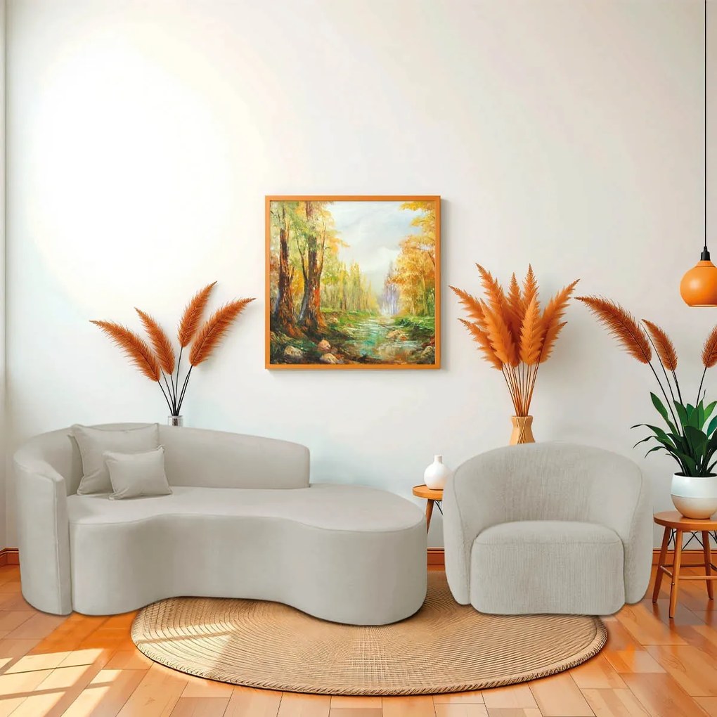 Kit Recamier Curvo Sala de Estar Inglaterra 200cm Lado Direito e Poltrona Orgânica Luxo Amore Linho